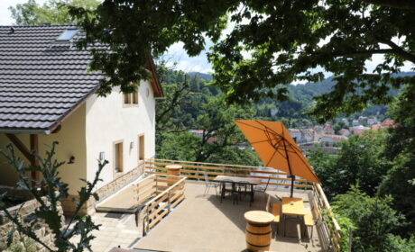 Luxusboofe Terrasse mit Sitzmöglichkeit