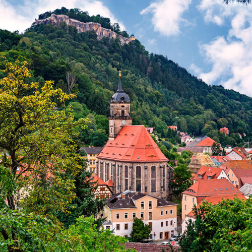 Blick auf Königstein mit Festung