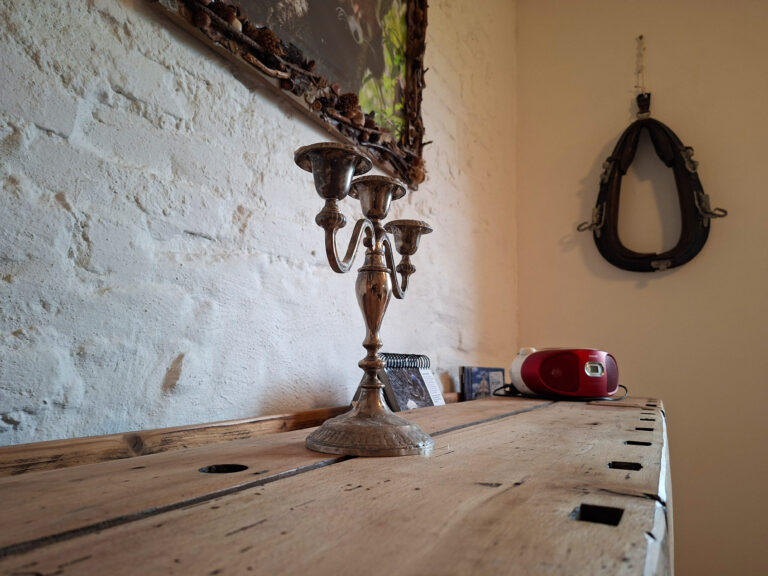 Das Bild zeigt Interieur des Wohnzimmers in der Erdgeschoss Ferienwohnung in der Luxusboofe in Königstein